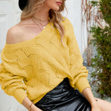 Women's V-Neck Open Knit Sweater