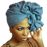 Denim Chambray African Headwrap Amaranth Phanes