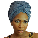 Denim Chambray African Headwrap Amaranth Phanes