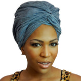 Denim Chambray African Headwrap Amaranth Phanes