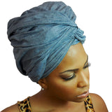 Denim Chambray African Headwrap Amaranth Phanes