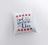 Gods Shed His Grace on Thee | American Throw Pillow | Home Decor | Maroon Abderus