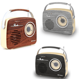 Emerson Portable Retro Radio with Built-In Rechargeable Battery and