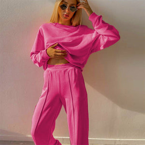 Sweatshirt Tracksuit Casual Loose Pullover Top & Pants Set