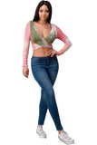 Tie-Dye Wrap Crop Top Indigo Arrowwood