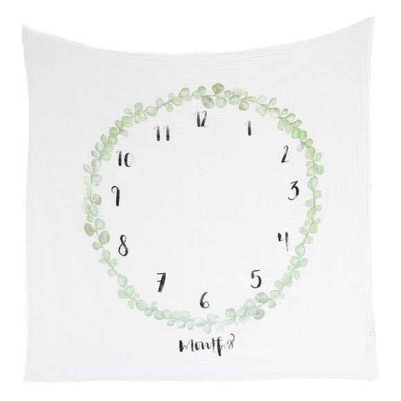 Eucalyptus Milestone - Organic Swaddle Blanket Blue Thalassa