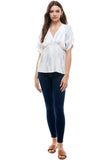 Flowy V-Neck Top with Relaxed Fit Indigo Arrowwood