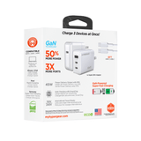 HyperGear SpeedBoost 45W USB-C PD Tri-Port GaN Fast Wall Charger