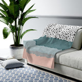 Abstract Lines Plush Throw - 3 Sizes Yellow Pandora