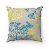 Blooming Floral Double Sided Faux Suede Cushion - 4 Sizes Yellow Pandora