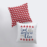 Gods Shed His Grace on Thee | American Throw Pillow | Home Decor | Maroon Abderus