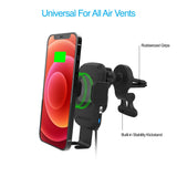 Naztech Smart Grip Wireless Charging Car Mount Black