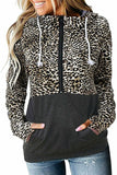 Print Patchwork Hoodie with Kangaroo Pocket