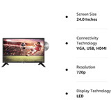 Norcent 24 Inch 720P LED HD Backlight Flat TV DVD Combo