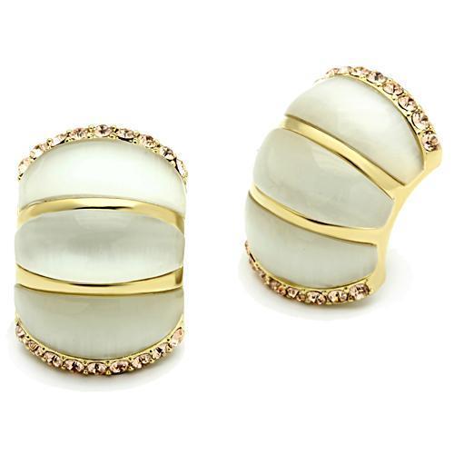 GL339 IP Gold(Ion Plating) Brass Earrings with