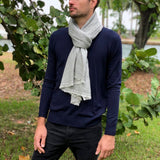 Gray Handloom Cashmere Scarf Ariel