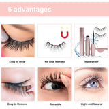 Mixed 3D Multi-layer Magnetic False Eyelashes Set Pink Iolaus