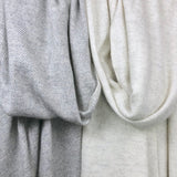Gray Herringbone Cashmere Scarf Ariel