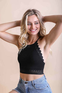 High Neck Crochet Trim Bralette Periwinkle Aether