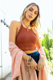 High Neck Crochet Trim Bralette Periwinkle Aether