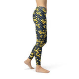 Women's Mermaid Leggings w/Dark Gray & Yellow Fish Scales Pattern