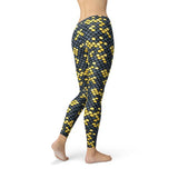 Women's Mermaid Leggings w/Dark Gray & Yellow Fish Scales Pattern