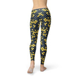 Women's Mermaid Leggings w/Dark Gray & Yellow Fish Scales Pattern
