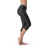 Women's Black Carbon Fiber Capri Leggings