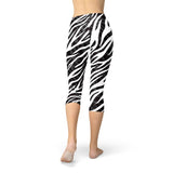Women's Zebra Stripes Capri Leggings