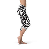 Women's Zebra Stripes Capri Leggings