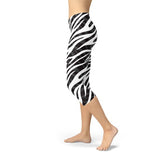 Women's Zebra Stripes Capri Leggings