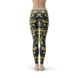 Women's Mermaid Leggings w/Dark Gray & Yellow Fish Scales Pattern