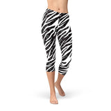 Women's Zebra Stripes Capri Leggings