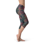 Women's Floral Lotus Capri Leggings