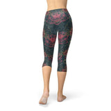 Women's Floral Lotus Capri Leggings