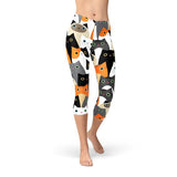 Women's All Over Print Cats Capri Leggings