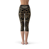Women's Koi Fish Black Capri Leggings