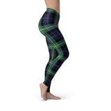 Women's Green and Blue Tartan Leggings