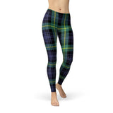 Women's Green and Blue Tartan Leggings
