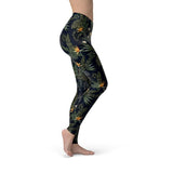 Women's Bird of Paradise Black Leggings