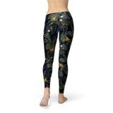 Women's Bird of Paradise Black Leggings