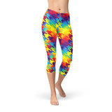 Women's Rainbow Houndstooth Capri Leggings