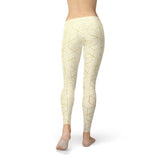 Women's White Leggings w/ Geometric Cubes