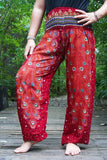 Burgundy PEACOCK Women's Harem Pants