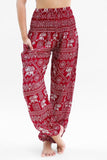 Burgundy ELEPHANT Women's Harem Pants