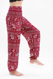 Burgundy ELEPHANT Women's Harem Pants