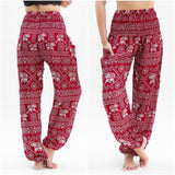 Burgundy ELEPHANT Women's Harem Pants