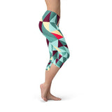 Women's Capri Leggings w/ Geometric Triangles