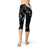 Women's Piano Notes Black Capri Leggings