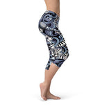 Women's Music Blue Capri Leggings